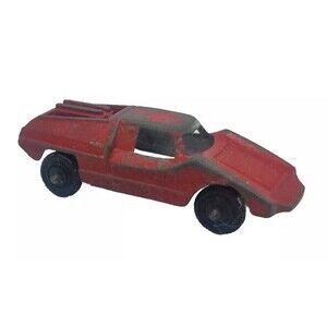 Vintage Tootsie Toy Fiat Abarth Diecast Car Red Metal Tootsietoys  1960s? Hollow